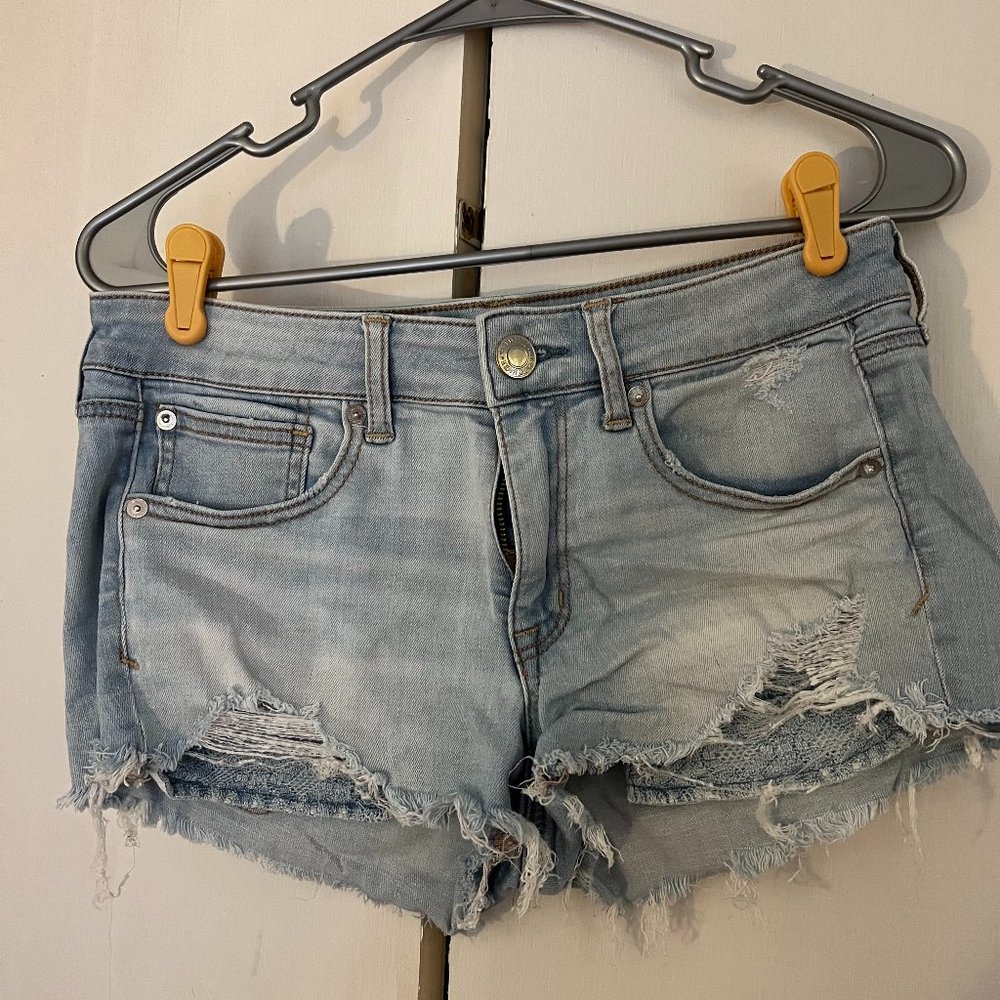 American eagle denim short shorts